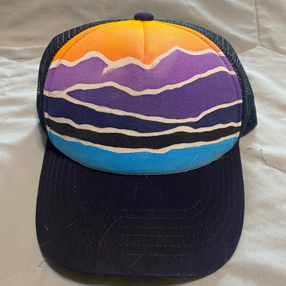 Colorful Mountain Trucker Hat- Vermont Sunrise